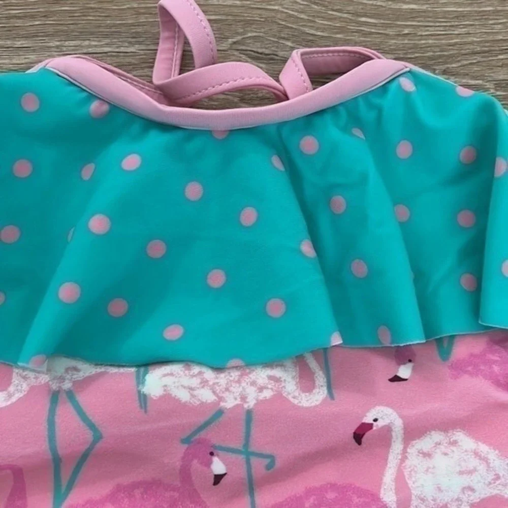 Matilda Jane Enchanted Garden Flamingo One Piece Swimsuit Girls Size 6